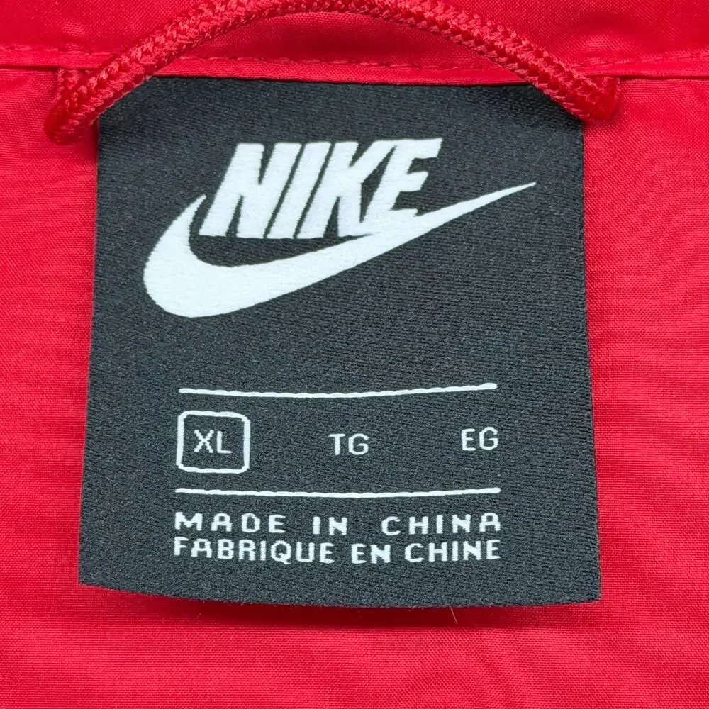 NIKE Vest Mens XL NSW Windrunner Duck Down Fill Puffer Insulated Full Zip Red